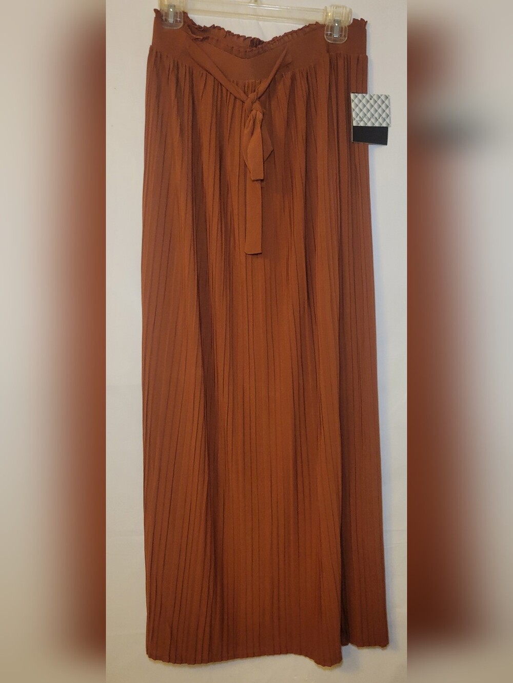 Soho Apparel Pleated Maxi Skirt in Burnt Orange